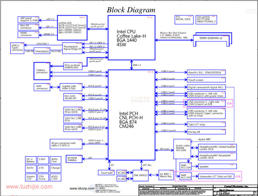 Dell Alienware 17 R5 DDR51 LA-F551P LA-F552P LA-F553P Rev 1.0 a00外星人笔记本图纸