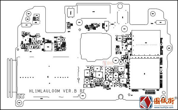 华为麦芒5 MLA-UL00(TL00) HL1MLAUL00M VER.B主板元件位号图