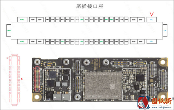 iPhone 11 尾插接口座对地阻值
