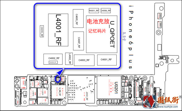 iPhone6Plus 820-3486 N61 CARRIER BUILD主板元件位号图