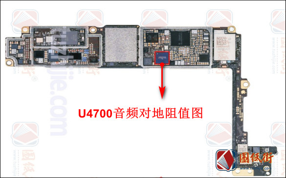 苹果8P高通版 U4700音频对地阻值图