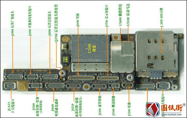 iPhone X主板注释图元件分布图