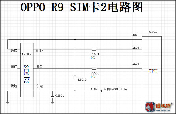 OPPO R9 电路原理图位号图位置图充电SIM卡电路图