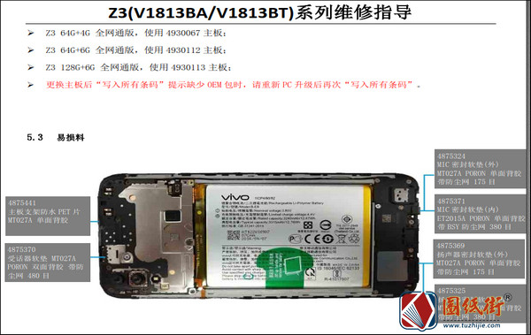VIVO Z3(V1813BA/V1813BT)系列维修指导
