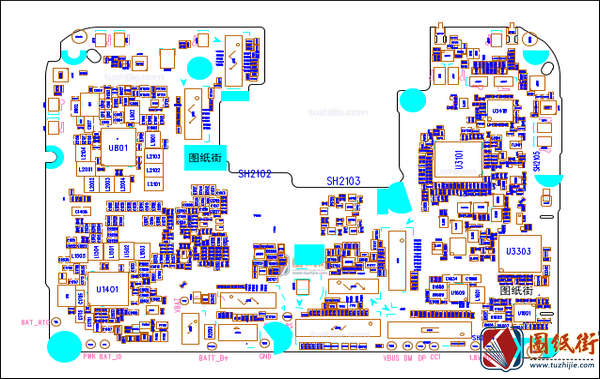 小米手机维修图纸-红米note9s主板位号图