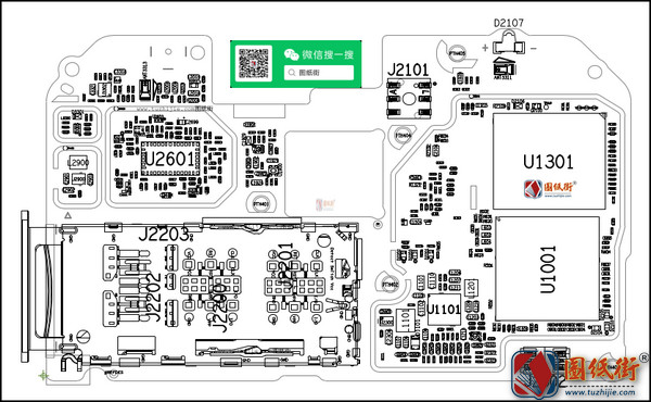 红米8手机图纸-主板元件位号图