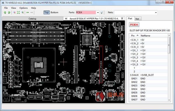 ASRock B150A-X1_HYPER r1.02 70-MXB210-B01华擎电脑主板点位图FZ
