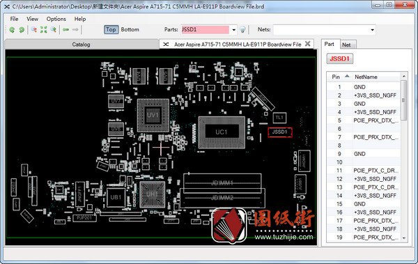 Acer A715-71 C5MMH LA-E911P REV 1A宏基笔记本点位图BRD