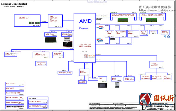 Acer AN515-34 FH500 FH50Q LA-J621P REV 1.0宏基笔记本图纸
