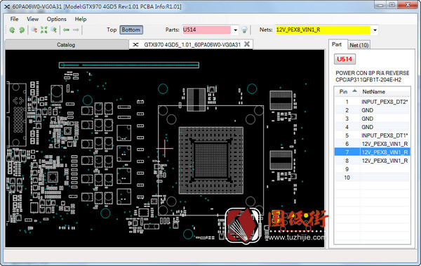 Asus GTX970 Mini 4GB GDDR5 (GTX970-DCM-4GD5 ) Rev 1.01华硕显卡点位图FZ