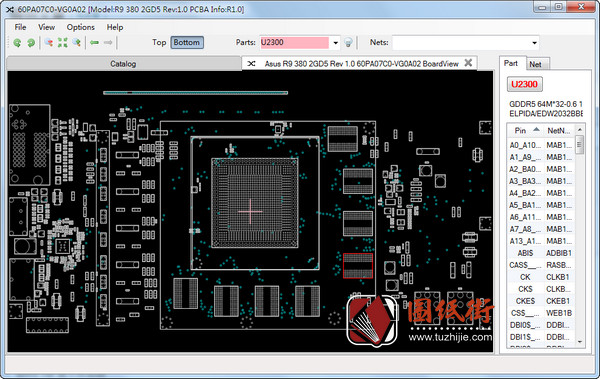 ASUS Radeon R9 380 2GD5 (60PA07C0-VG0A02) REV 1.0华硕显卡点位图FZ