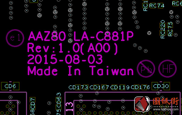 DELL XPS 13 9350 AAZ80 LA-C881P REV 1.0戴尔笔记本点位图BRD+CAD+PDF