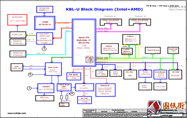 Lenovo AIO 520-22IKU DCA30 LA-E822P Rev 0.2主板图纸