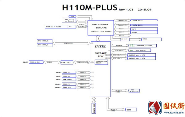 电脑主板维修资料 Asus H110M-PLUS Rev1.03维修手册