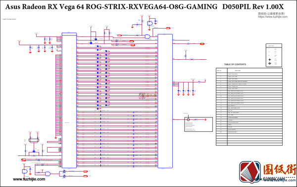 Asus Radeon RX Vega 64 ROG-STRIX-RXVEGA64-O8G-GAMING D050PIL Rev 1.00X华硕显卡电路图