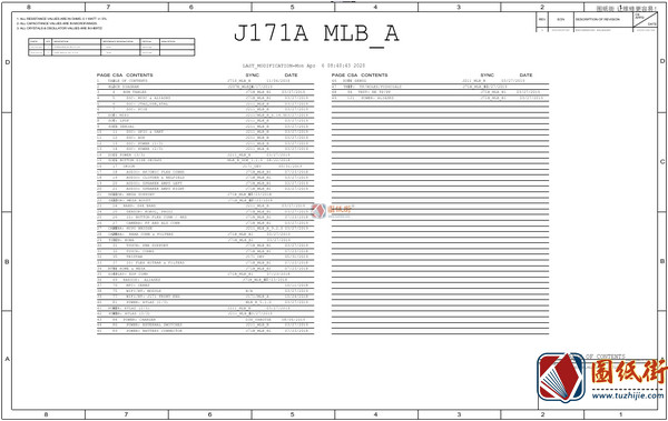 iPad 8 820-02133 J171A WiFi版 苹果平板电脑电路原理图