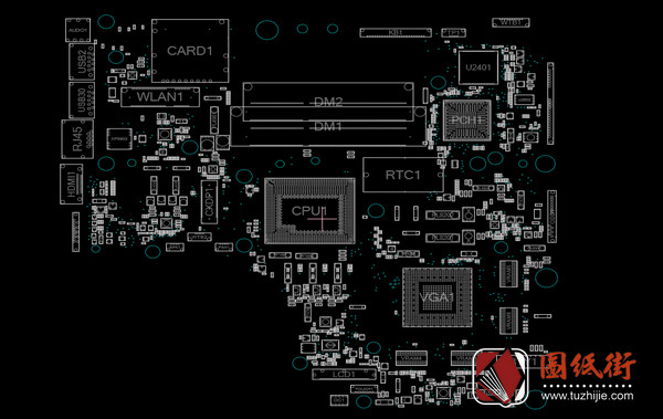 Asus X450JF Rev 1.0笔记本电脑主板点位图