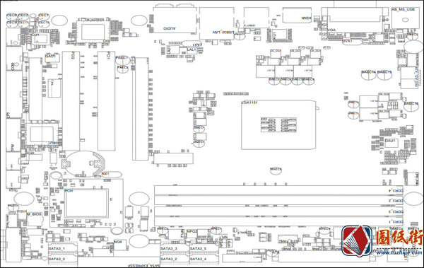 GA-B150M-D3H DDR3 rev 1.0技嘉主板点位图