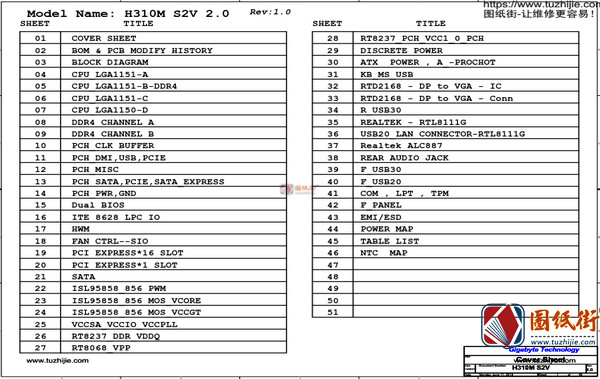 H310M S2V技嘉电脑电路图纸