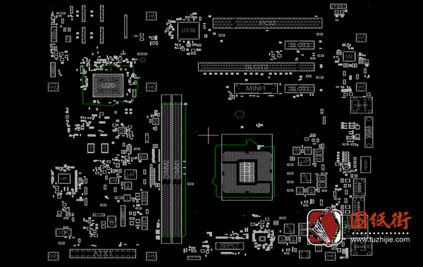 MIH81R 13040-1台式电脑主板CAD点位图