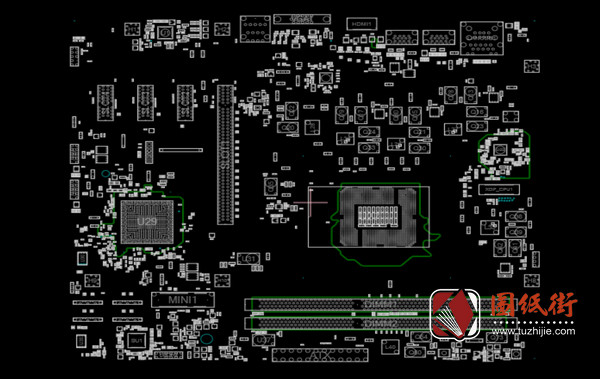 MIB75R 11068-1电脑主板CAD点位图