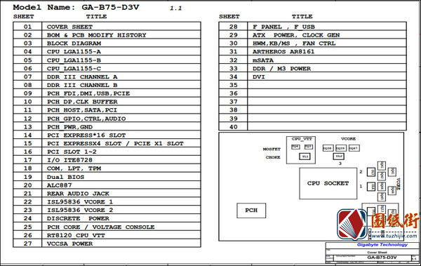 GA-B75-D3V主板电路图