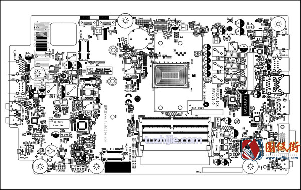 联想Ideacentre 3-07ADA05 FP5DALICX REV 1.0台式电脑主板点位图PDF