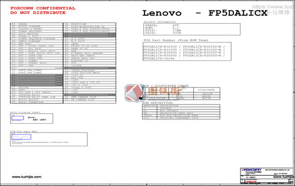 联想Ideacentre 3-07ADA05 FP5DALICX REV 1.0台式电脑主板电路图