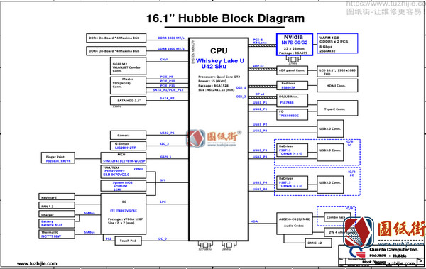 Huawei Magicbook Pro Hubble DA0H97MBAD0 H97 REV 3A华为荣耀笔记本主板电路图纸
