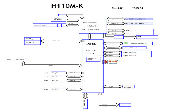 ASUS H110M-K主板维修图纸