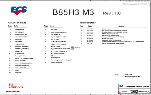 ECS B85H3-M3主板图纸