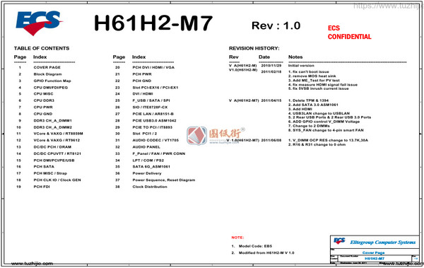 ECS H61H2-M7主板图纸