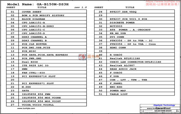 GA-B150M-DS3H 电路原理图