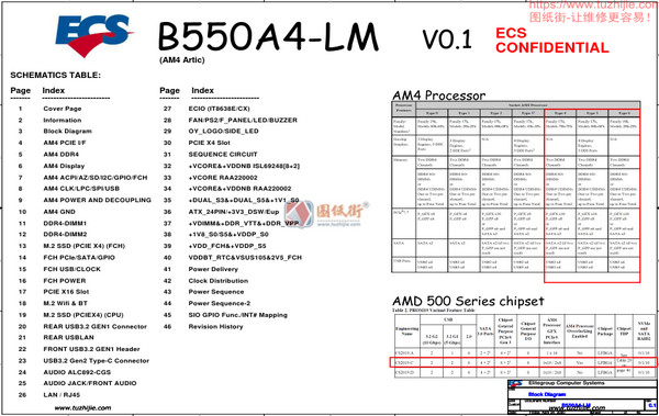 Legion T5-26AMR5 B550A4-LM主板线路图