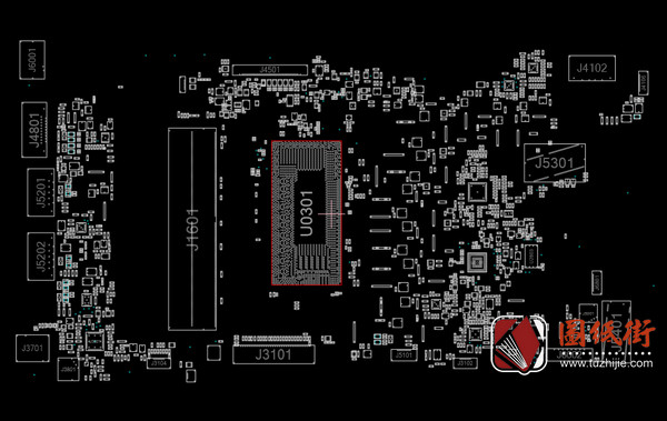 X1403ZA笔记本主板维修点位图CAD