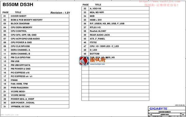 技嘉B550M DS3H 原理图纸合集