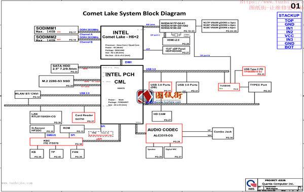 HP 16-A0006TX Quanta G3JB DAG3JBMB8D0主板线路图