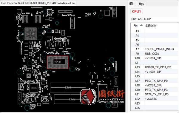 Dell 3473 17831-SD主板点位图