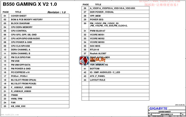 B550 GAMING X V2主板维修图纸