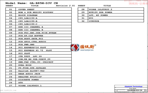 GA-B85M-D3V CN电路图合集