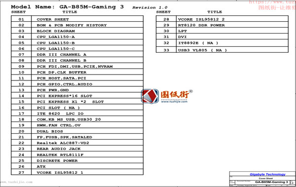 GA-B85M-Gaming 3电路图