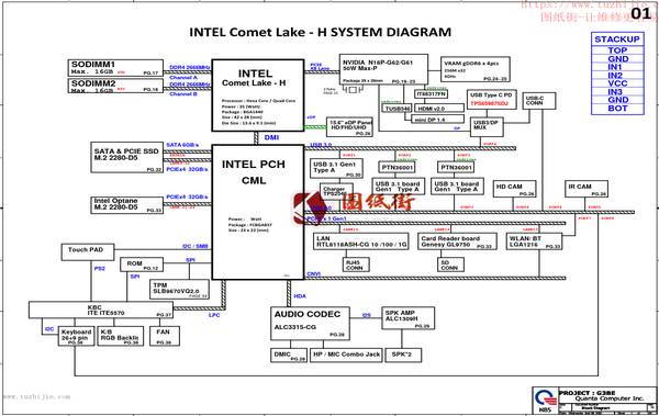 HP 17-an100 Quanta G3BE DAG3BEMBCD0维修电路图