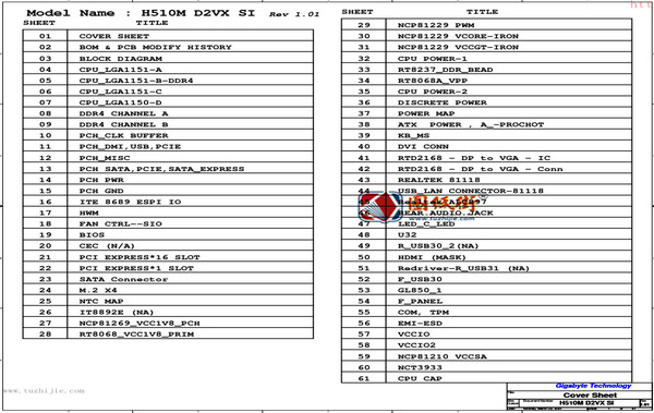 H510M D2VX SI主板线路图下载