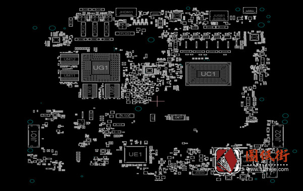 Dell 5525 LA-L658P主板点位图