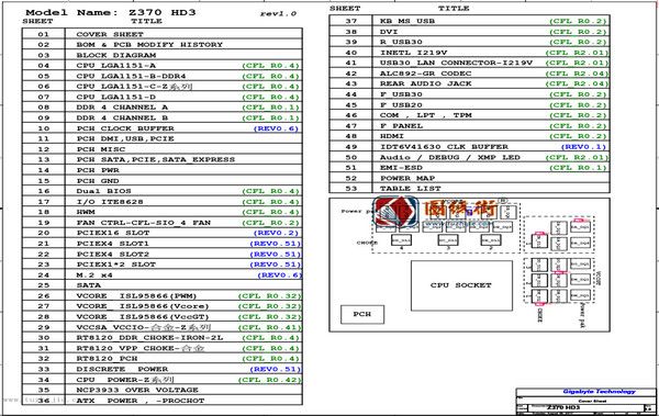 GA-Z370 HD3主板电路图纸